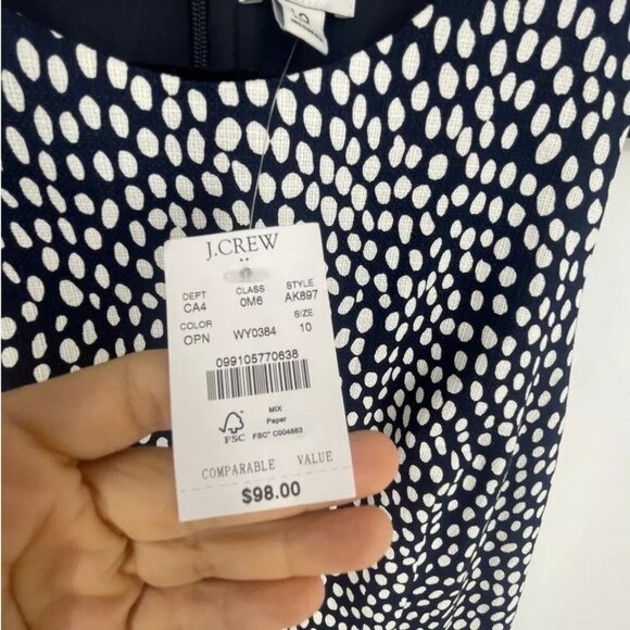 J.Crew Animal Print Dress Size 10 Basketweave Oncilla Print Sheath Dress NWT - Picture 4 of 6